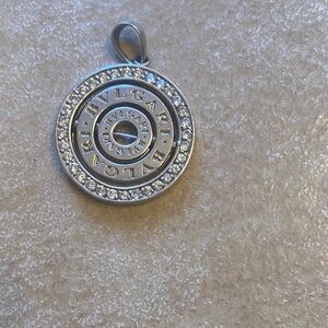 Bulgari Silver and Crystal Round Pendant